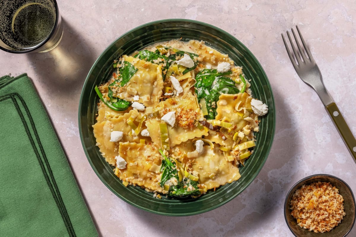 SuperQuick Creamy Chicken Mushroom Ravioli