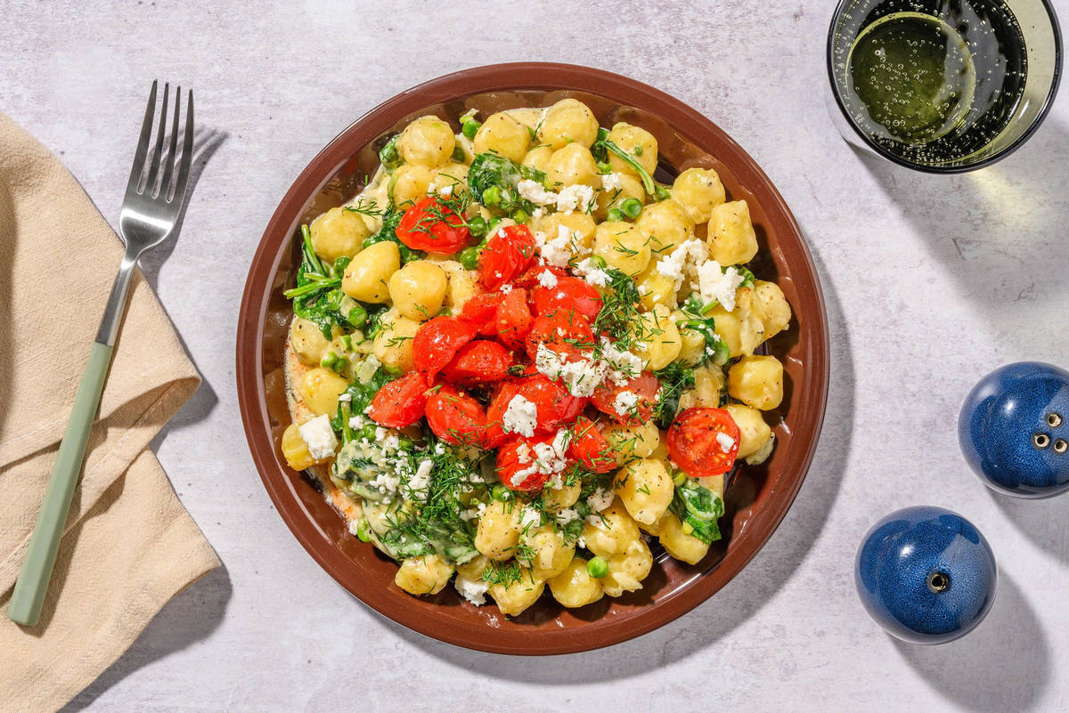SuperQuick SpanakopitaInspired Sausage Gnocchi Recipe HelloFresh