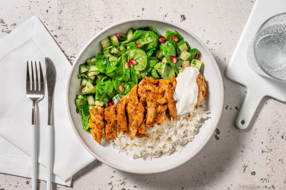 Indisk vegetarisk kebabbowl