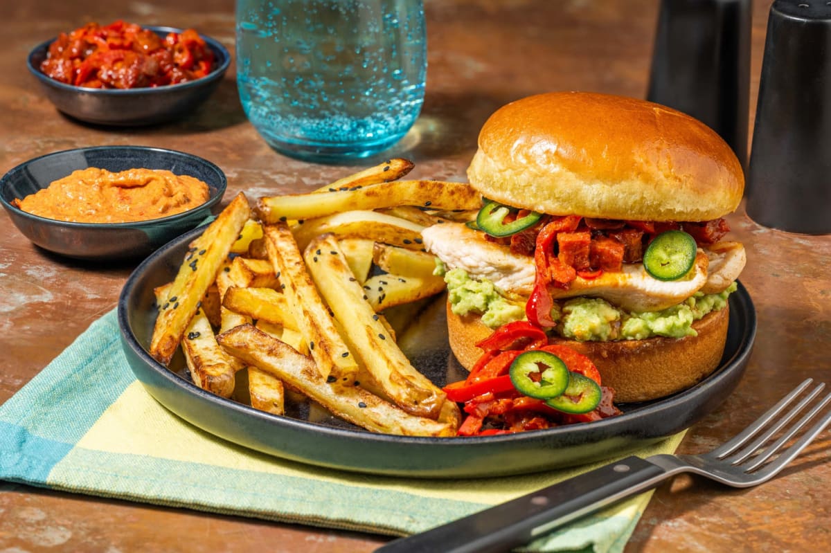 Mexican Chicken Burger mit Chorizo