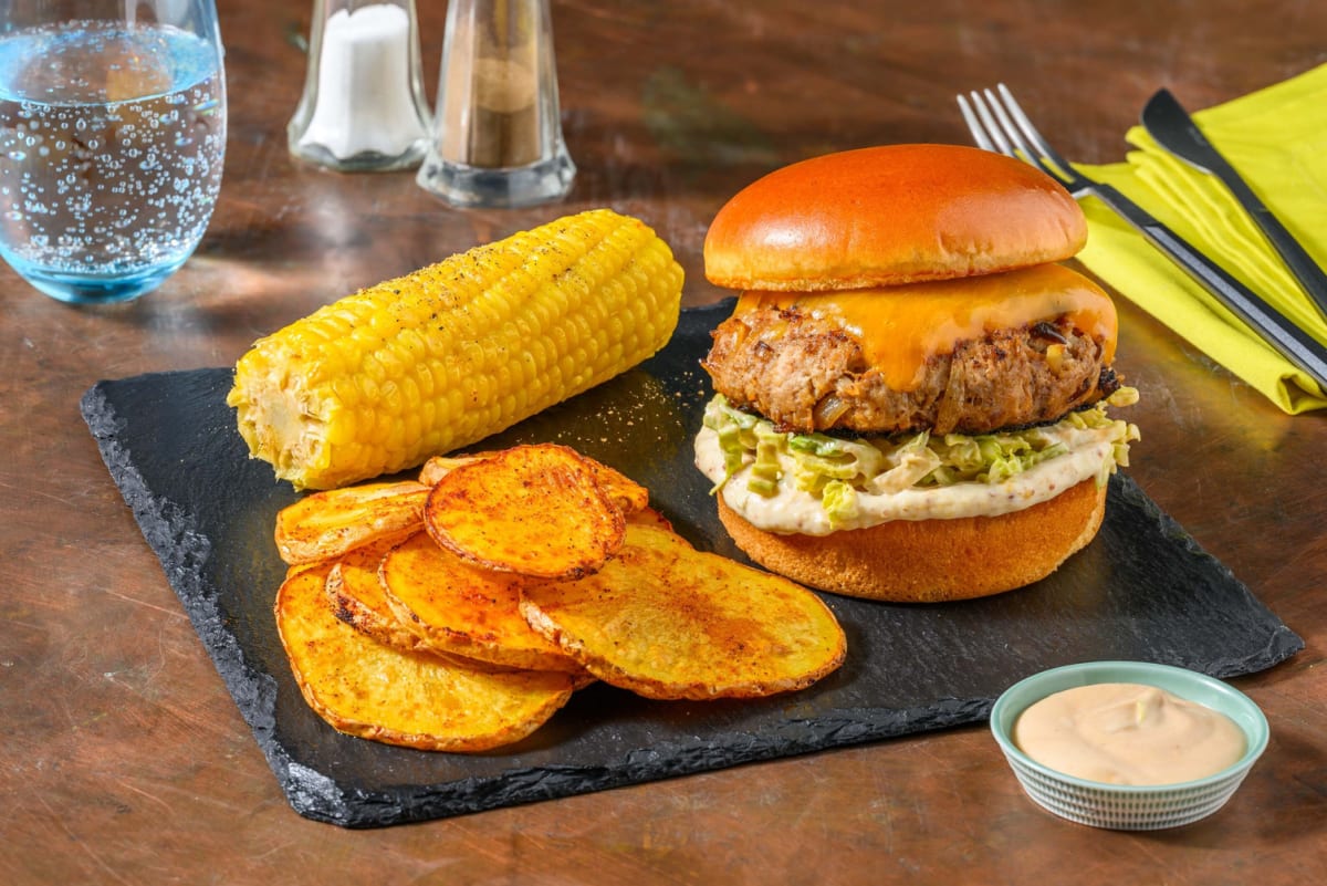 Oklahoma Onion Burger mit Bio Rindfleisch