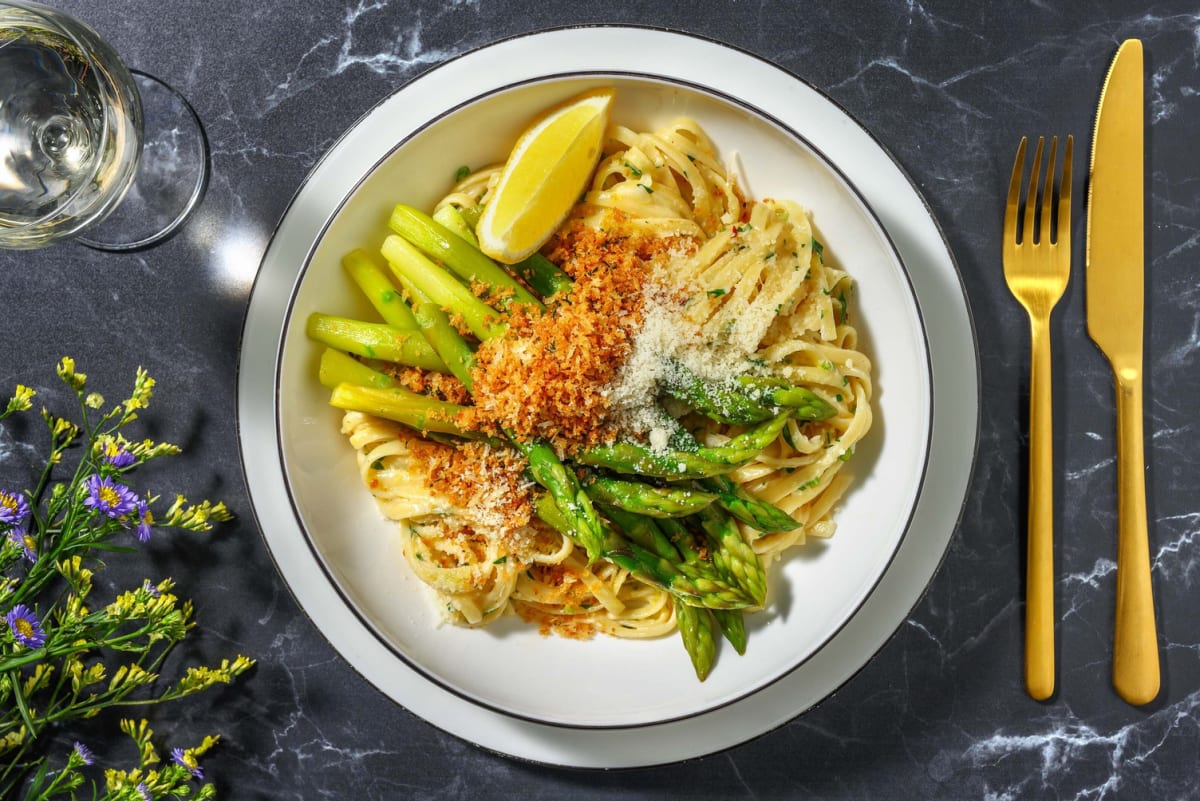 Linguine al Limone mit grünem Spargel Rezept | HelloFresh