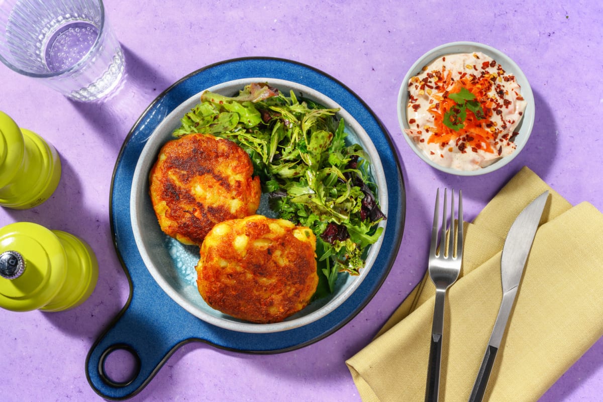 Aloo tikki de patata y zanahoria estilo indio