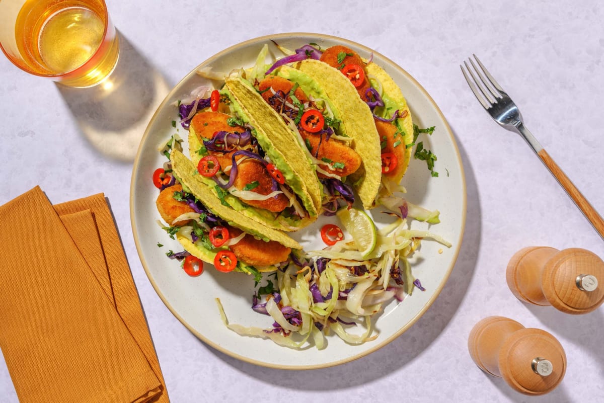 Tacos veggie ai nugget di riso e avocado