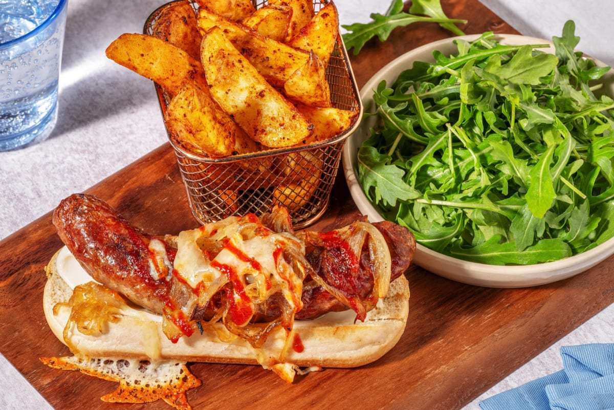Cheesy Loaded Hot Dogs