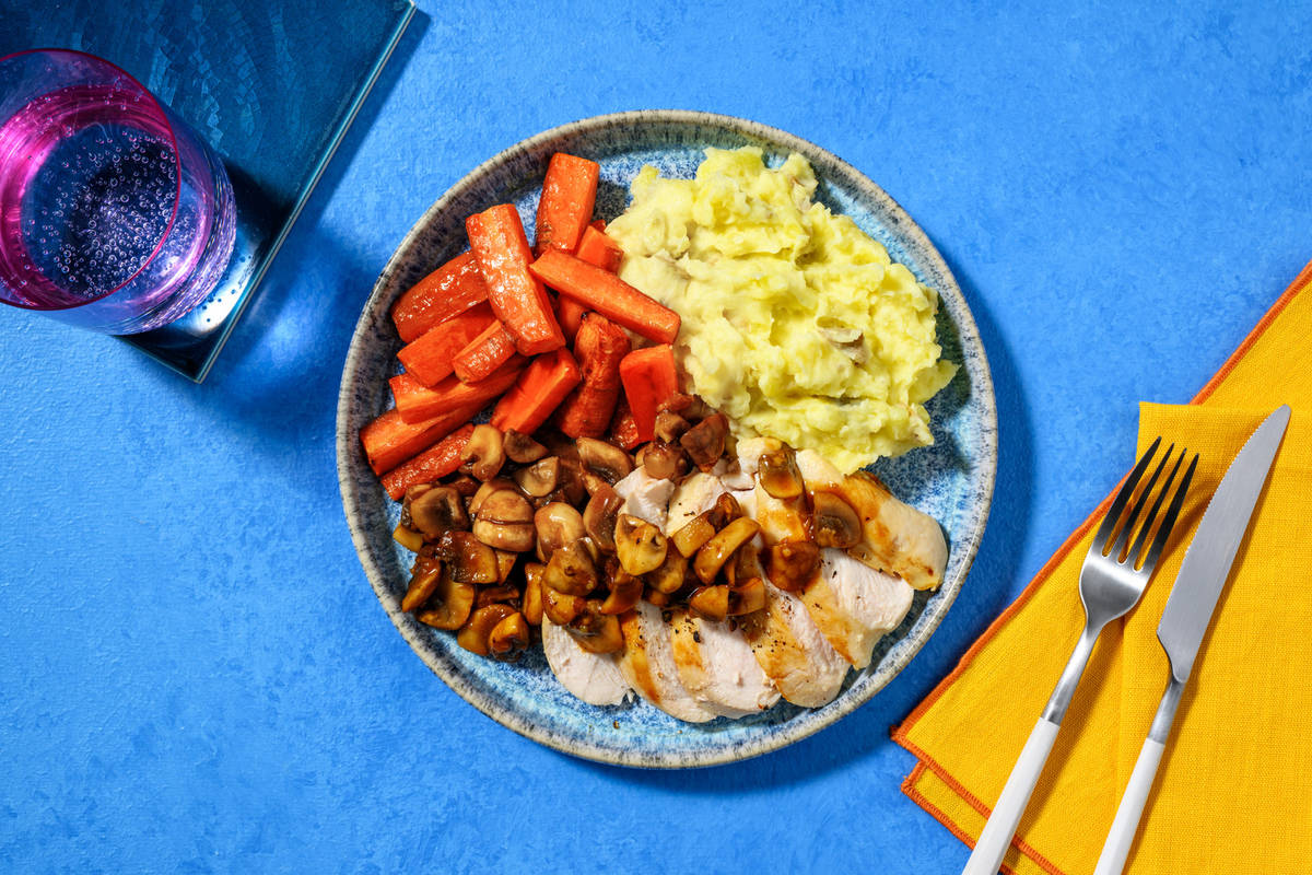 Roast Chicken in Red Wine Mushroom Sauce Recipe HelloFresh