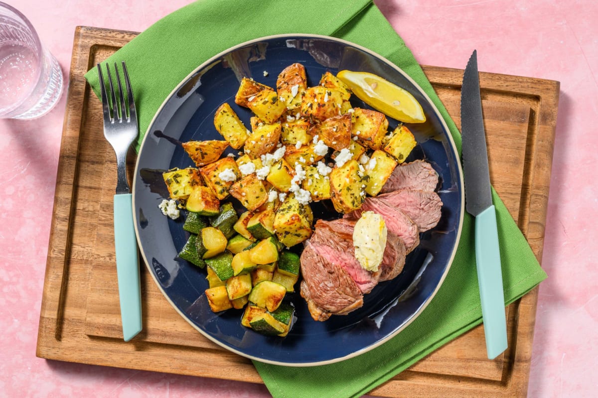 Lamb Steak in Lemon-Garlic Butter