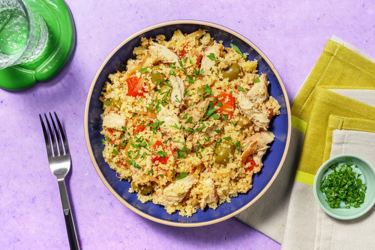 Couscous alle olive e sgombro sott'olio