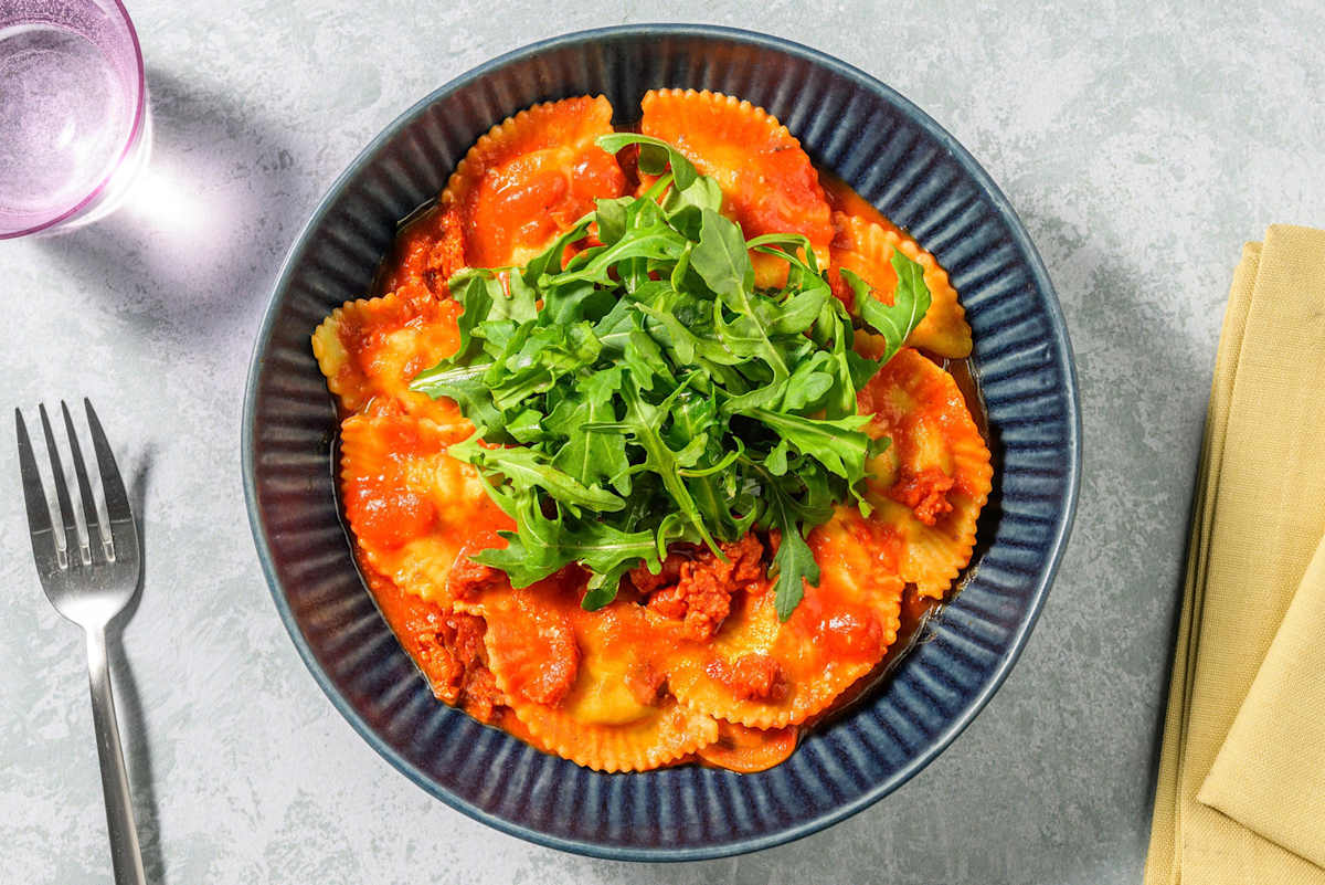 Chicken, Parmigiano and Parma Ham Filled Pasta
