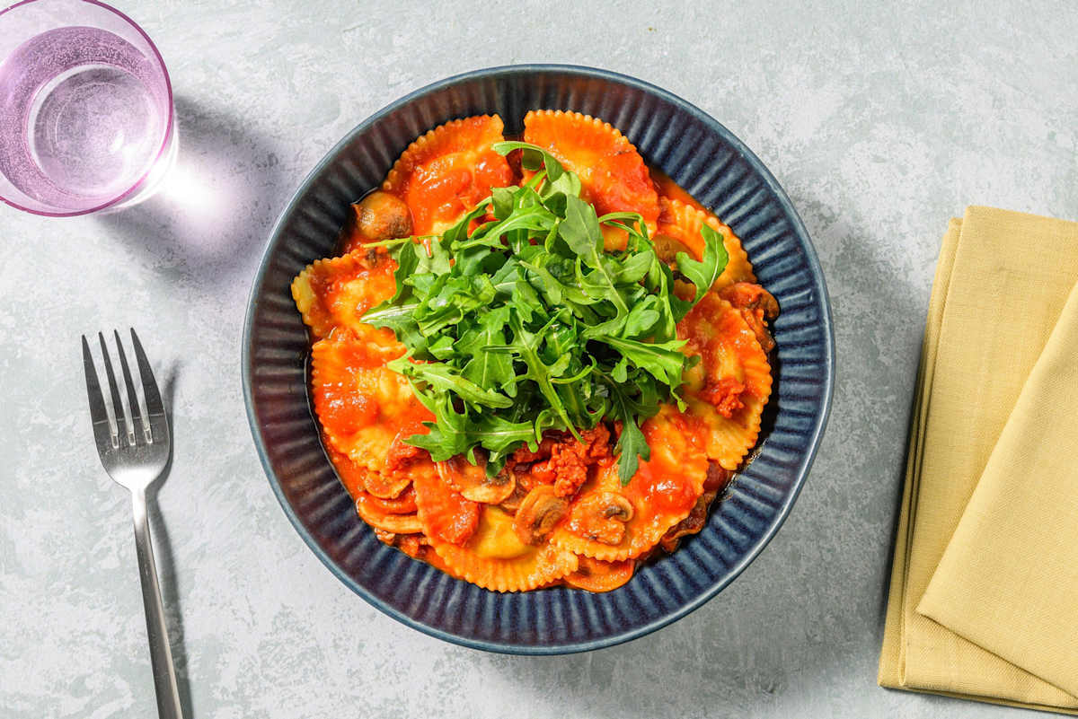 Chicken, Parmigiano and Parma Ham Filled Pasta