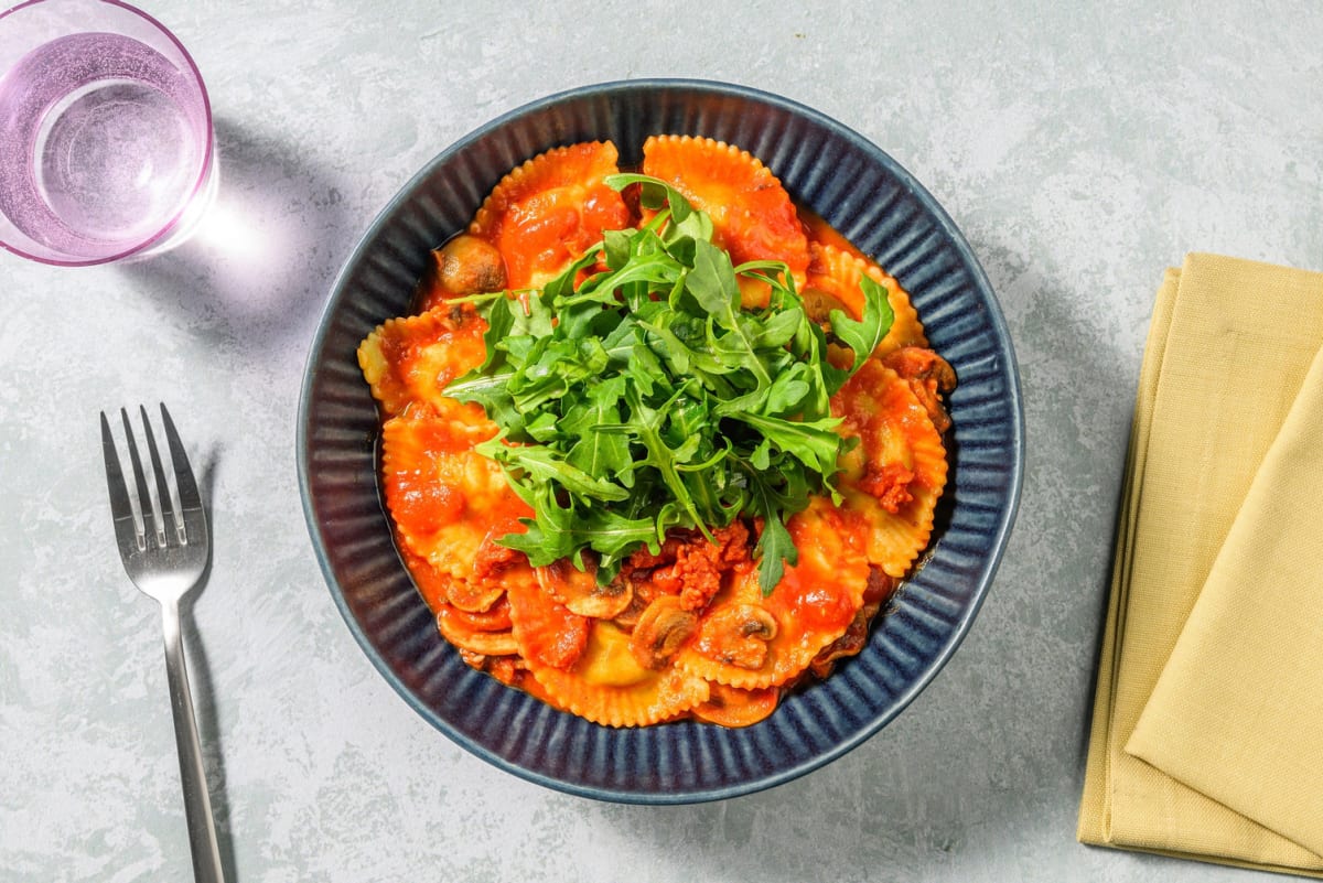 Burrata, Parmigiano and Parma Ham Filled Pasta