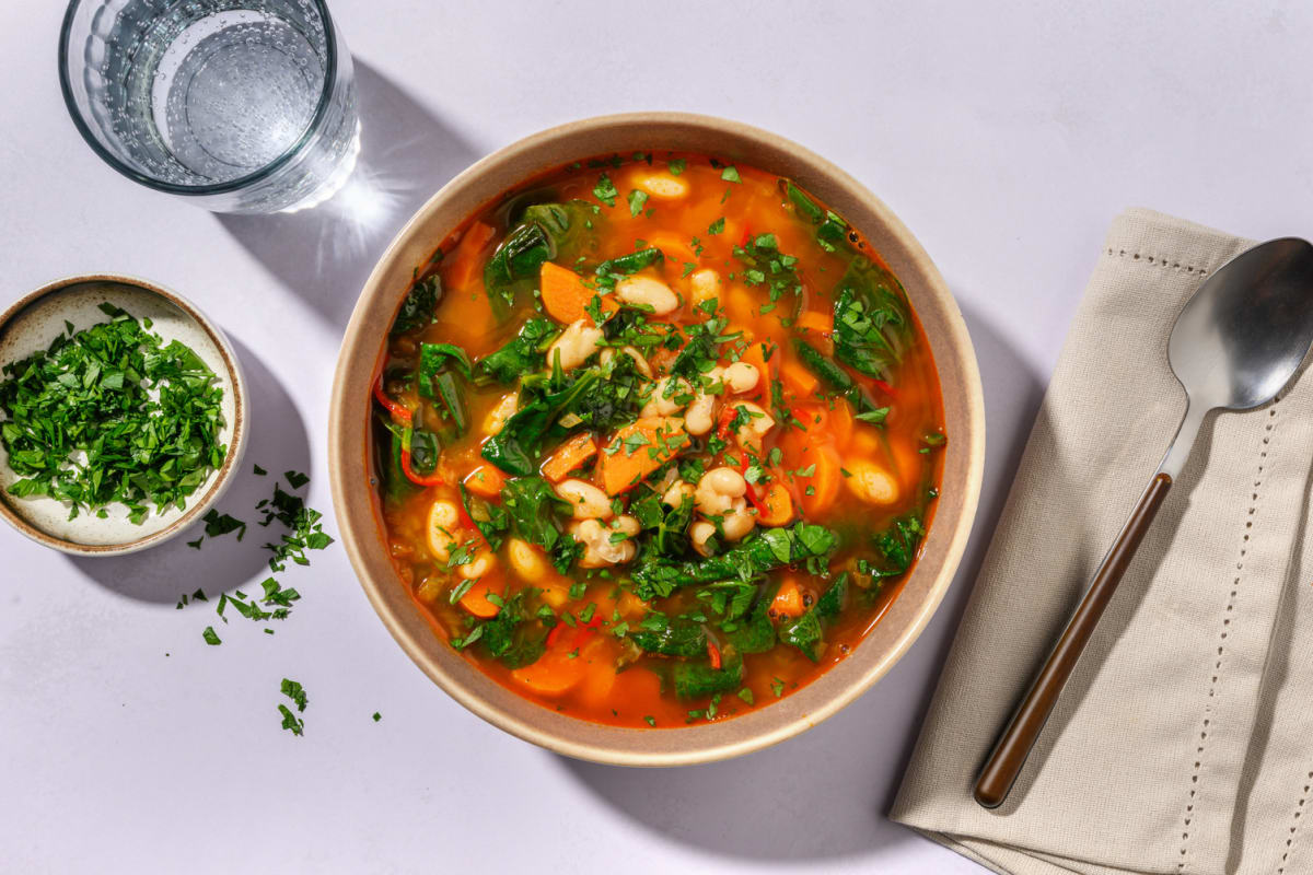 Guiso vegano de judías blancas