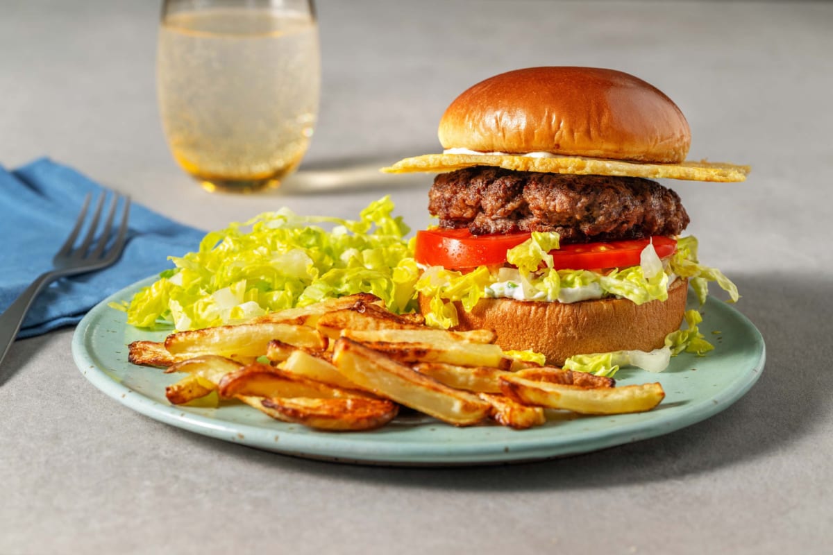 Caesar inspired mixed mince burger