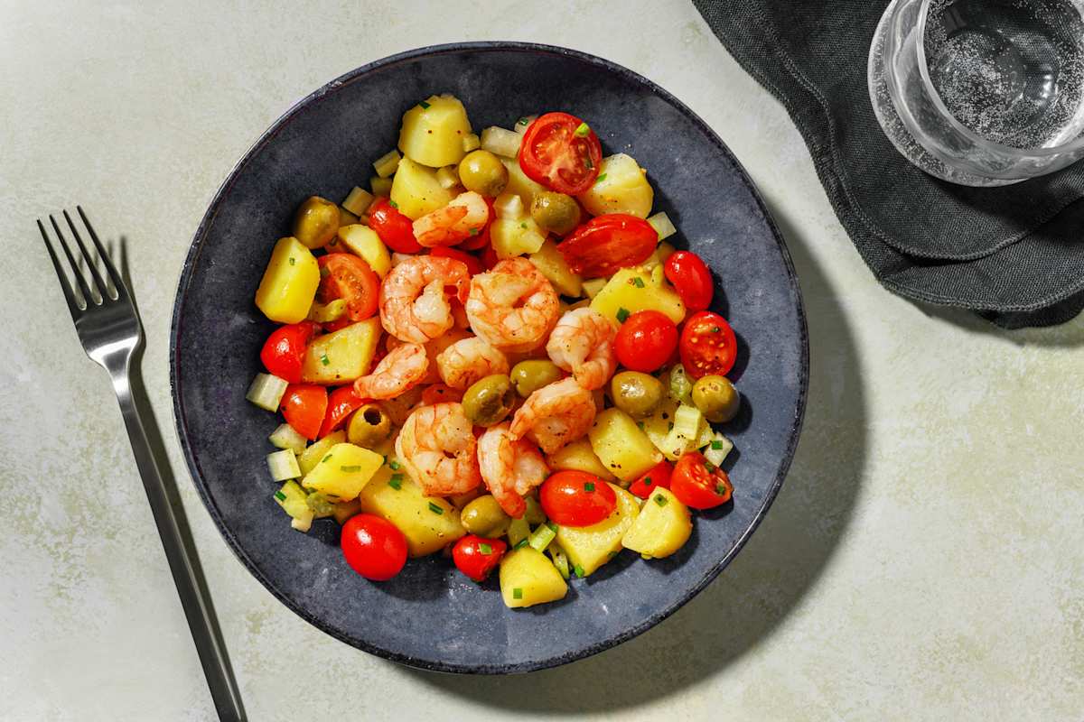 Insalata tiepida alle mazzancolle e pomodorini