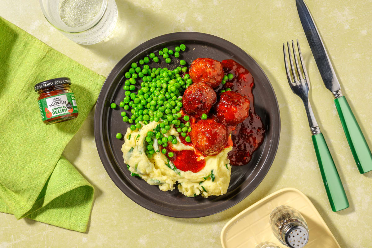 Pork Meatballs Glazed in Ballymaloe Relish 