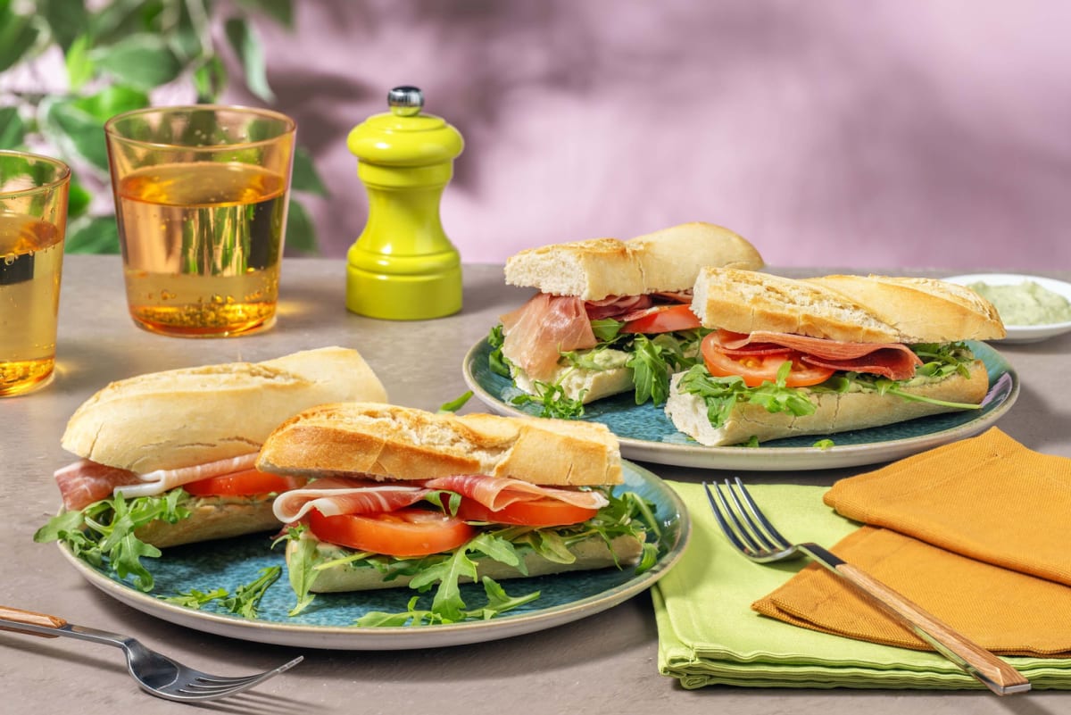 Italiensk inspireret prosciutto sandwich