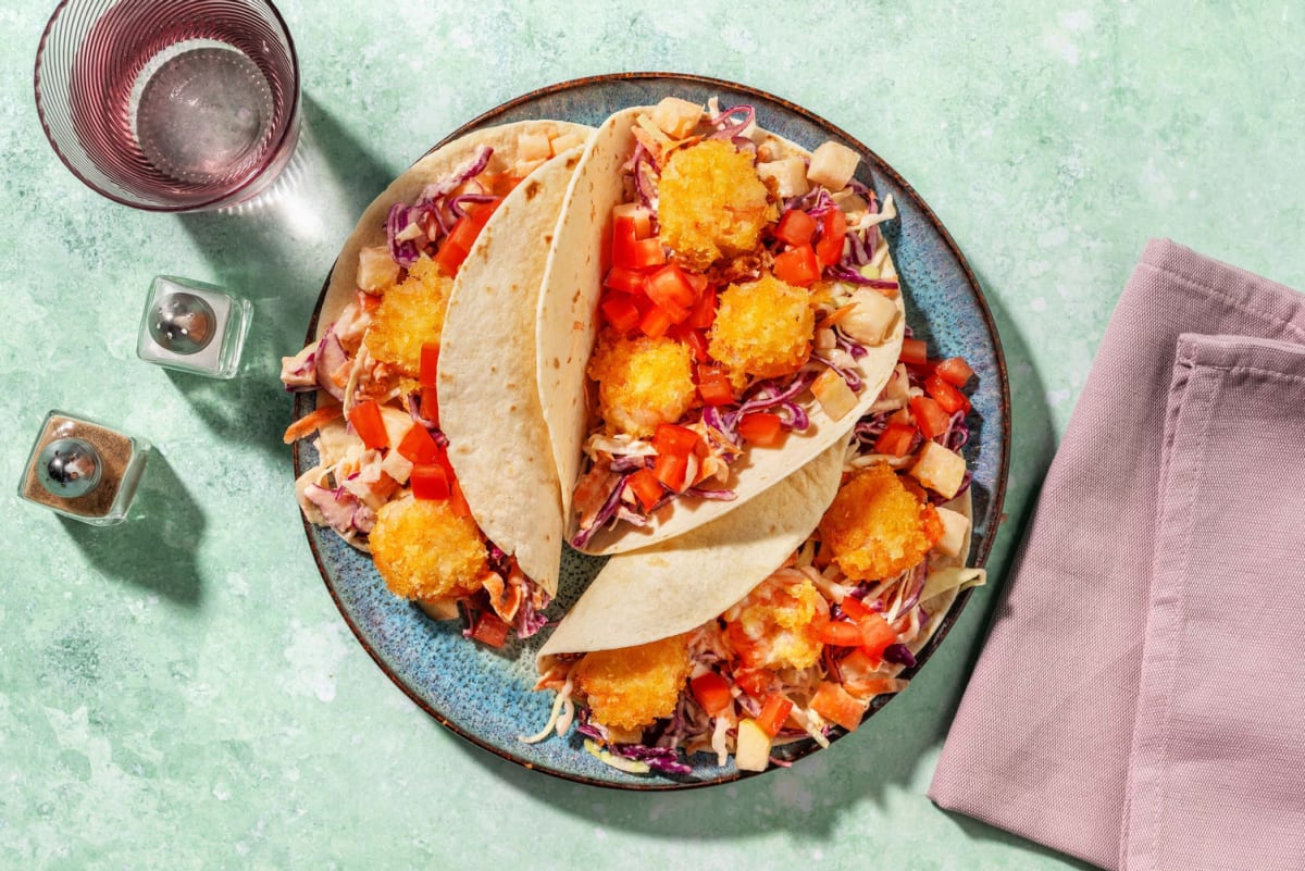 Wraps met krokant gebakken garnalen