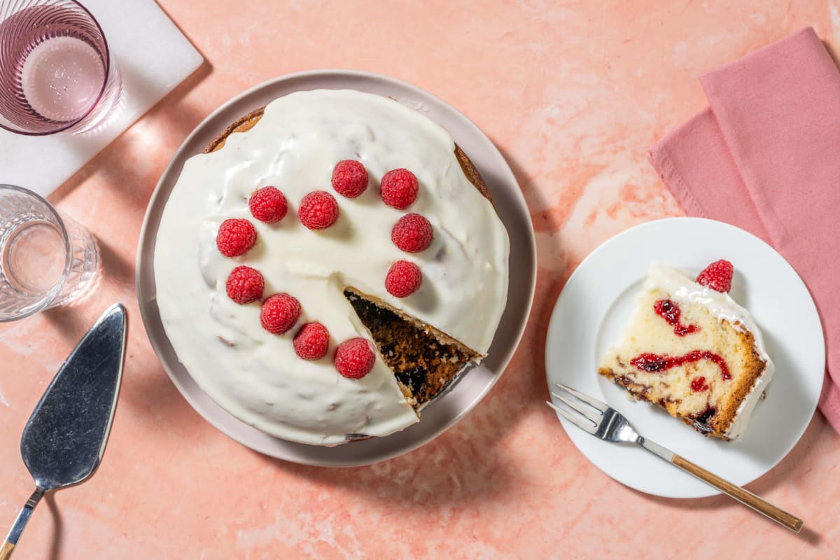 Moederdagcake met frambozen en mascarponecrème 