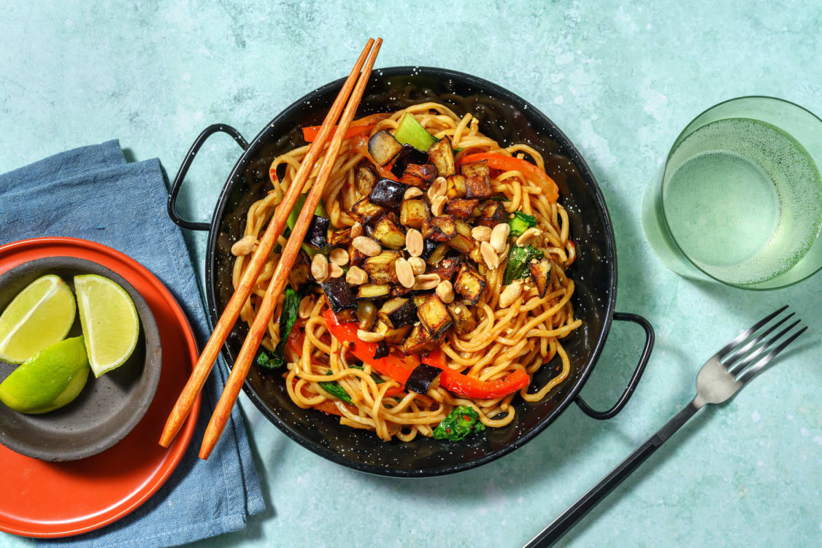 Chilli Garlic Aubergine Noodles