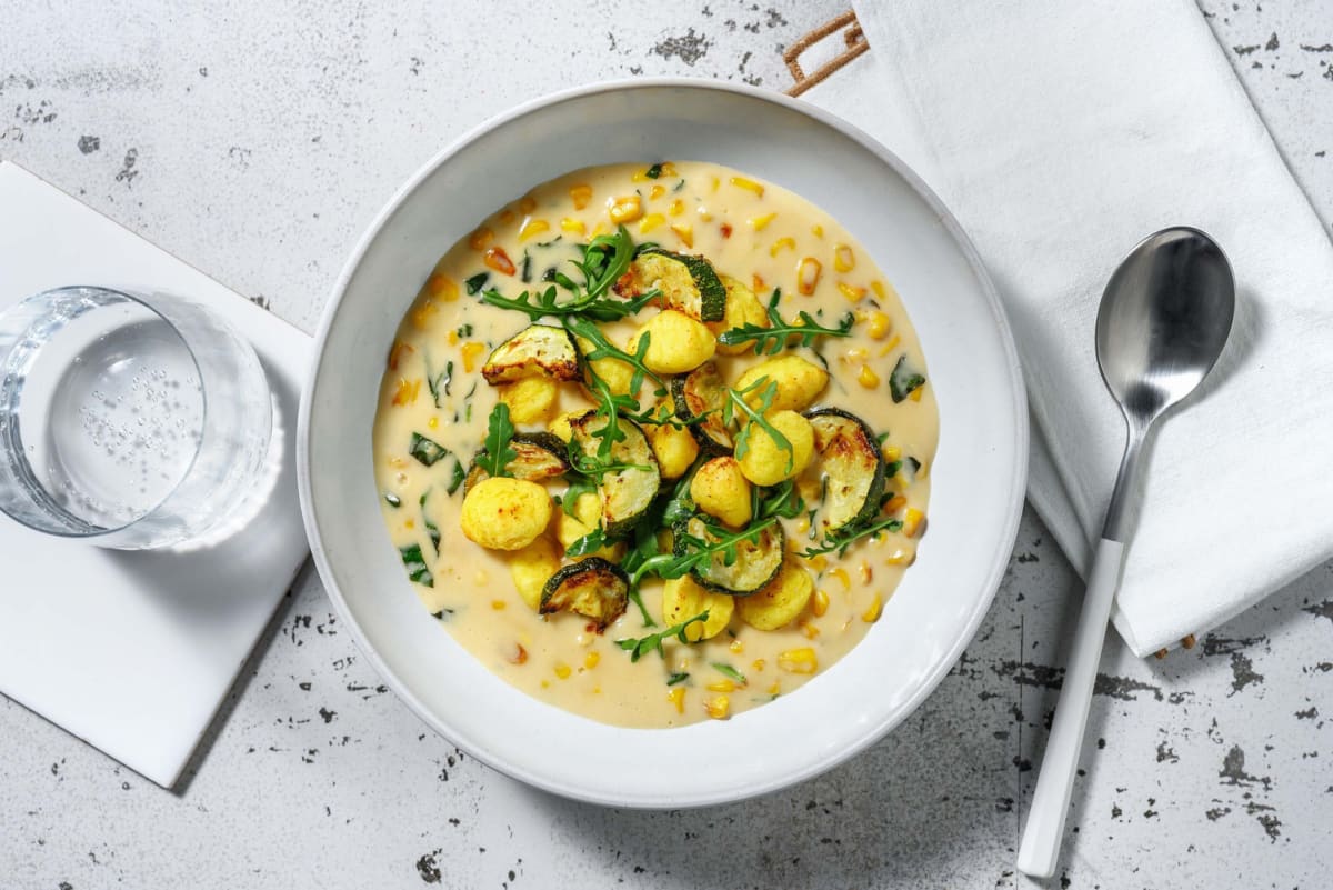 Ovnsbakt gnocchi i kremet maissaus