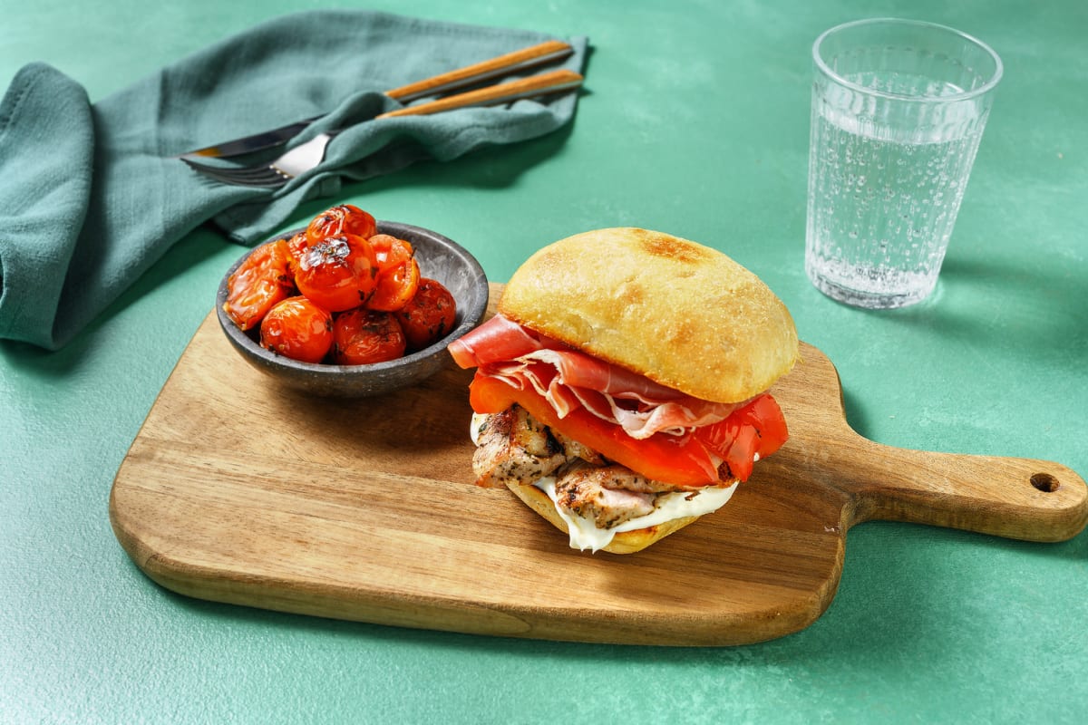 Serranito de ternera con jamón serrano