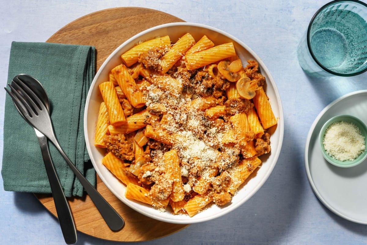 Quick Korean Inspired Lamb Rigatoni