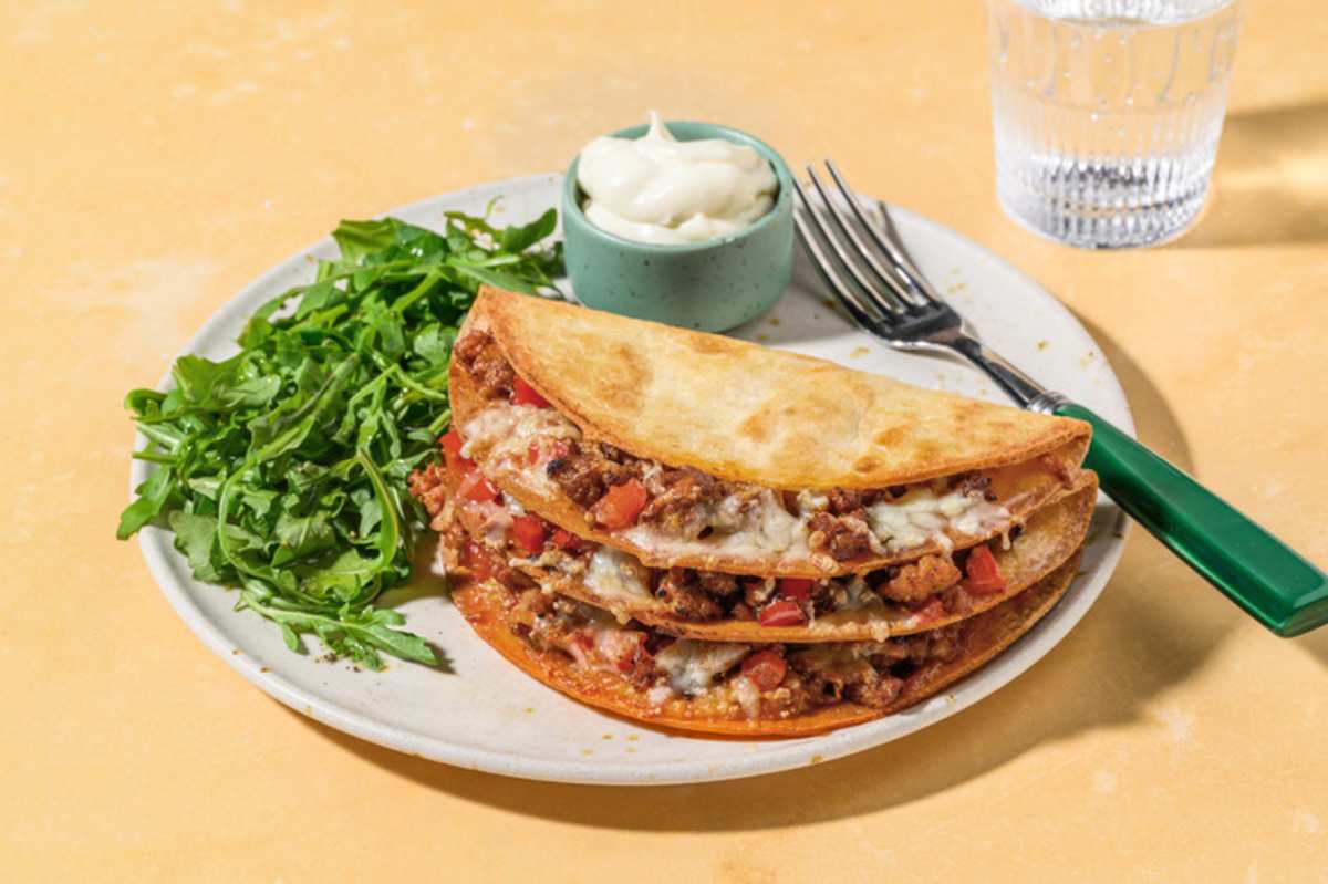 Spiced BBQ Pork Quesadillas Rapidas