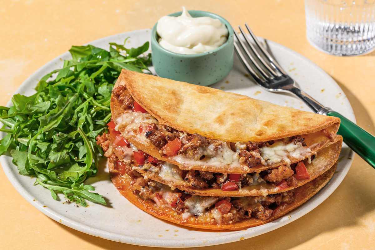 Spiced BBQ Pork Quesadillas Rapidas