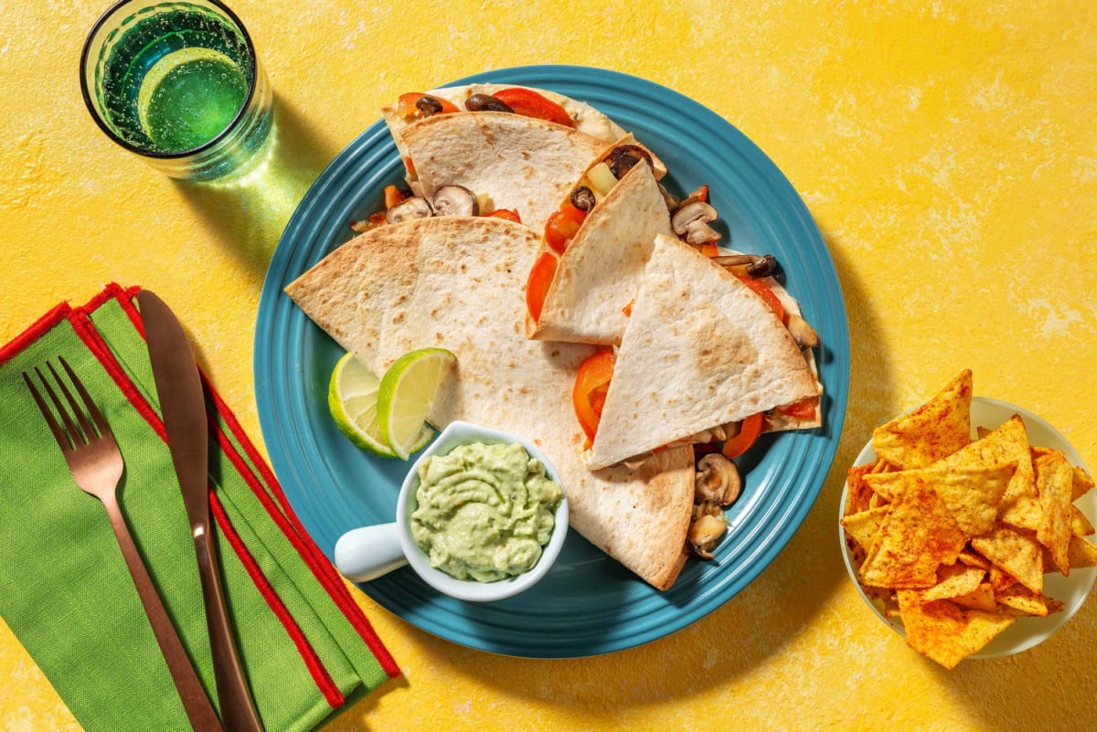 Quesadilla's met paddenstoelen en paprika