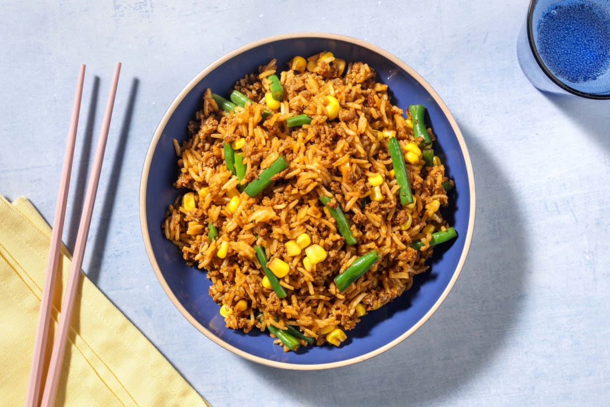 Speedy Honey Garlic Beef Fried Rice