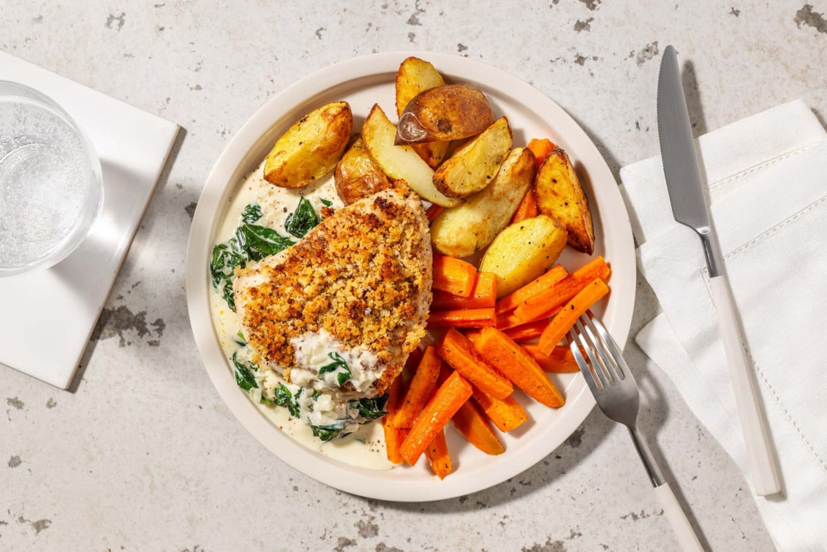 Poulet unter Senfbrösel-Haube