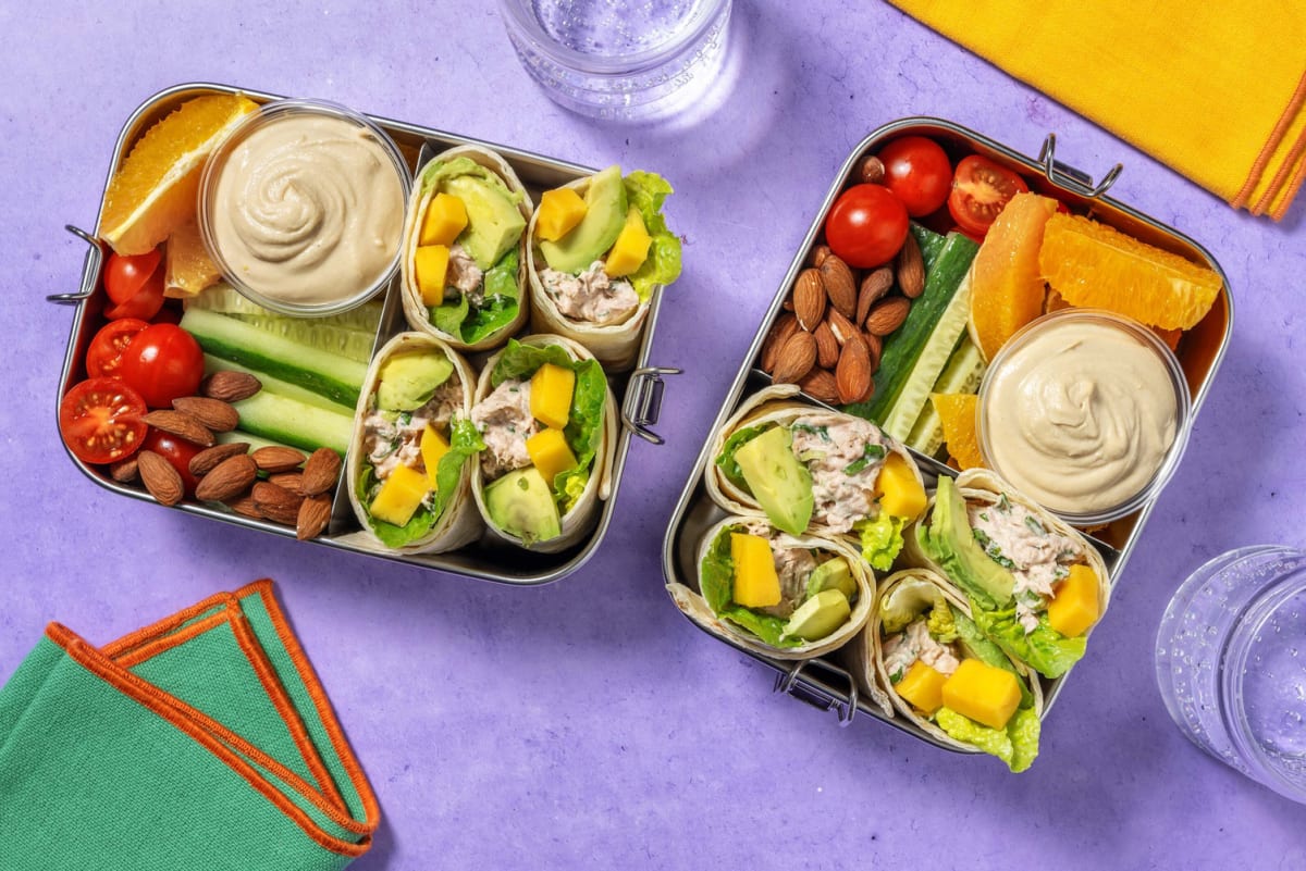 Bentobox met tonijnsalade tortilla's 