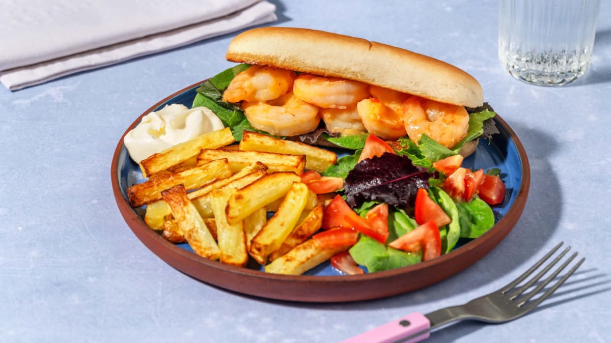 American style shrimp po boy
