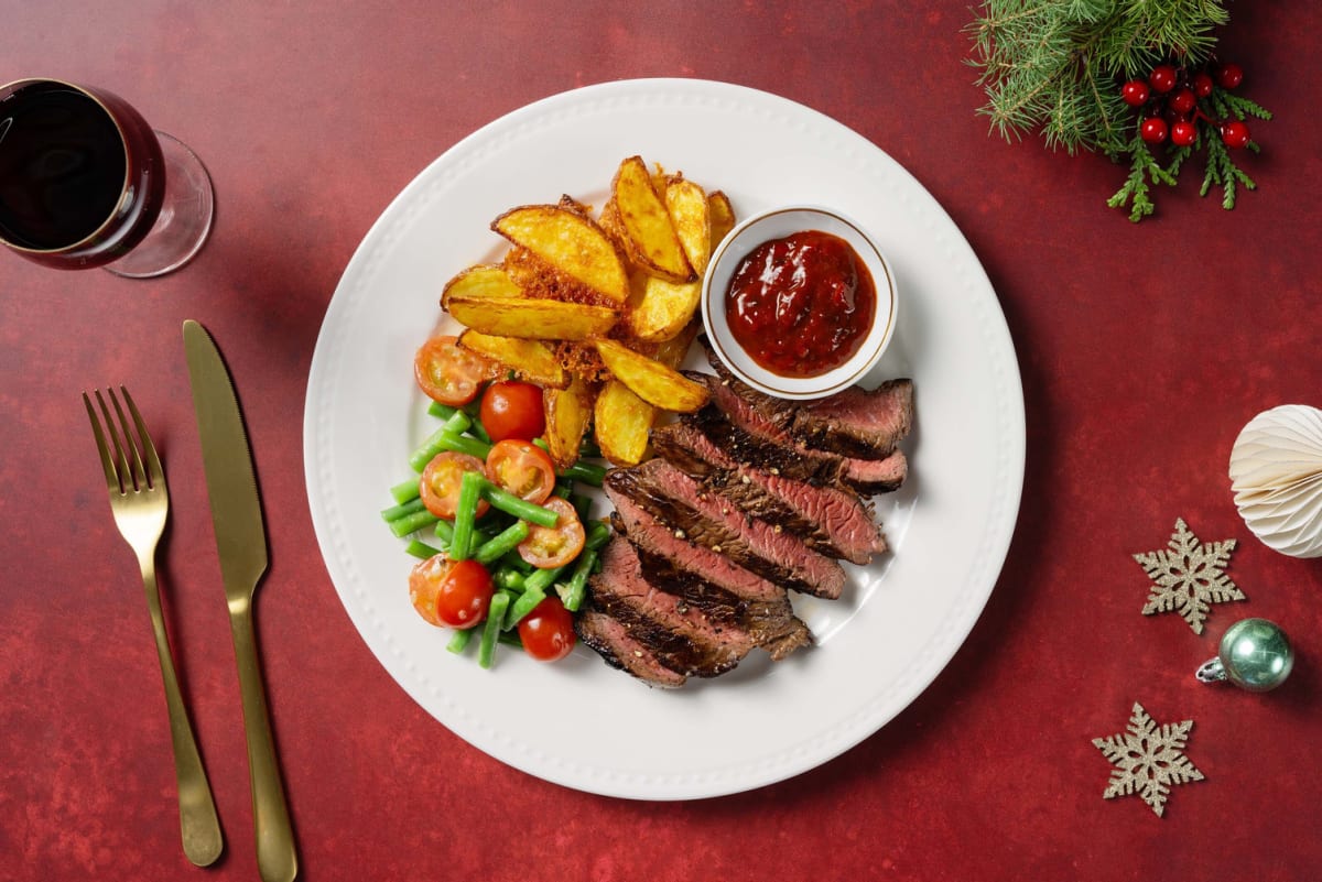 Feines Rinderhüftsteak mit Pflaumendip