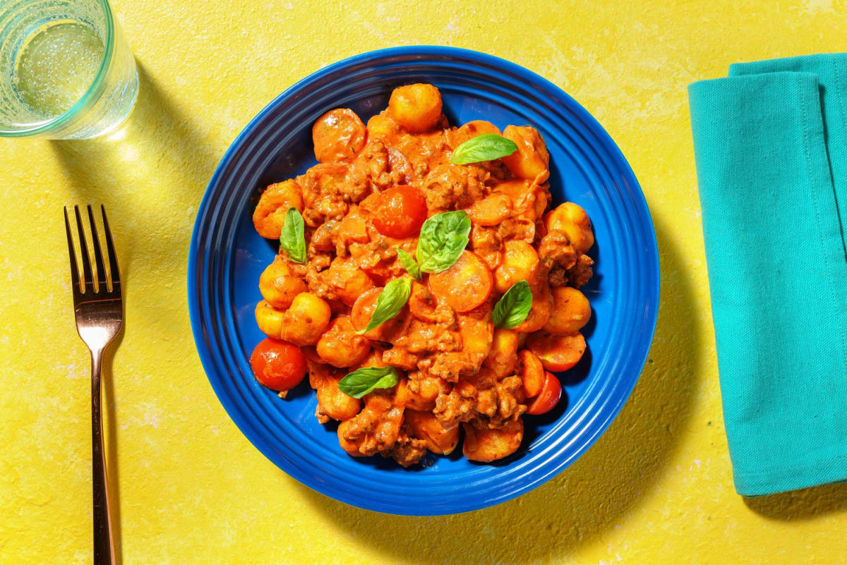 Gnocchi in cremiger Rindshackfleisch-Bolognese