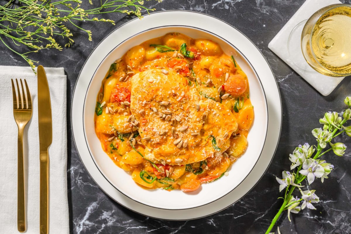 Pouletbrust und frische Gnocchi aus der Bratpfanne