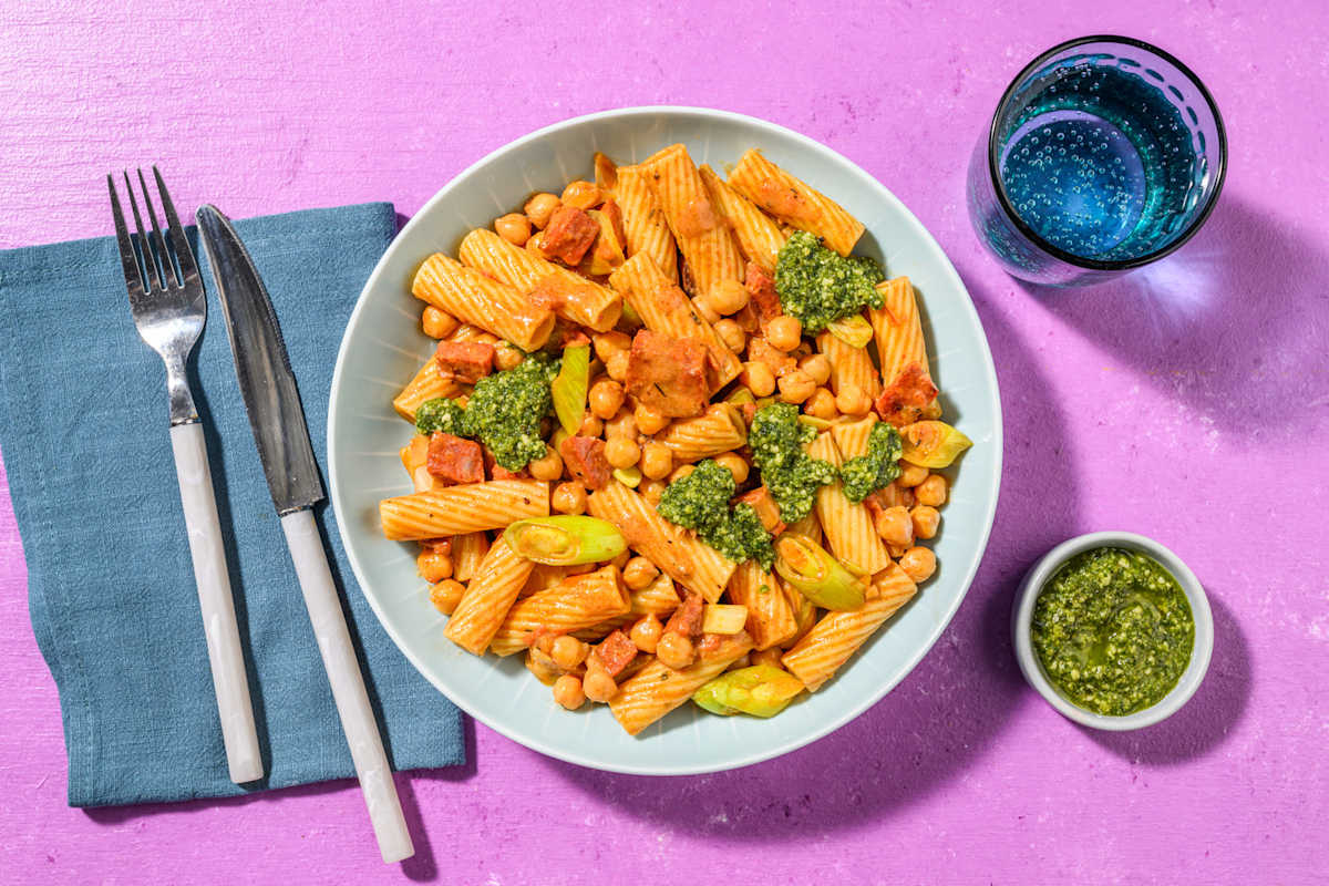 Cajun Double Chorizo and Chickpea Pasta