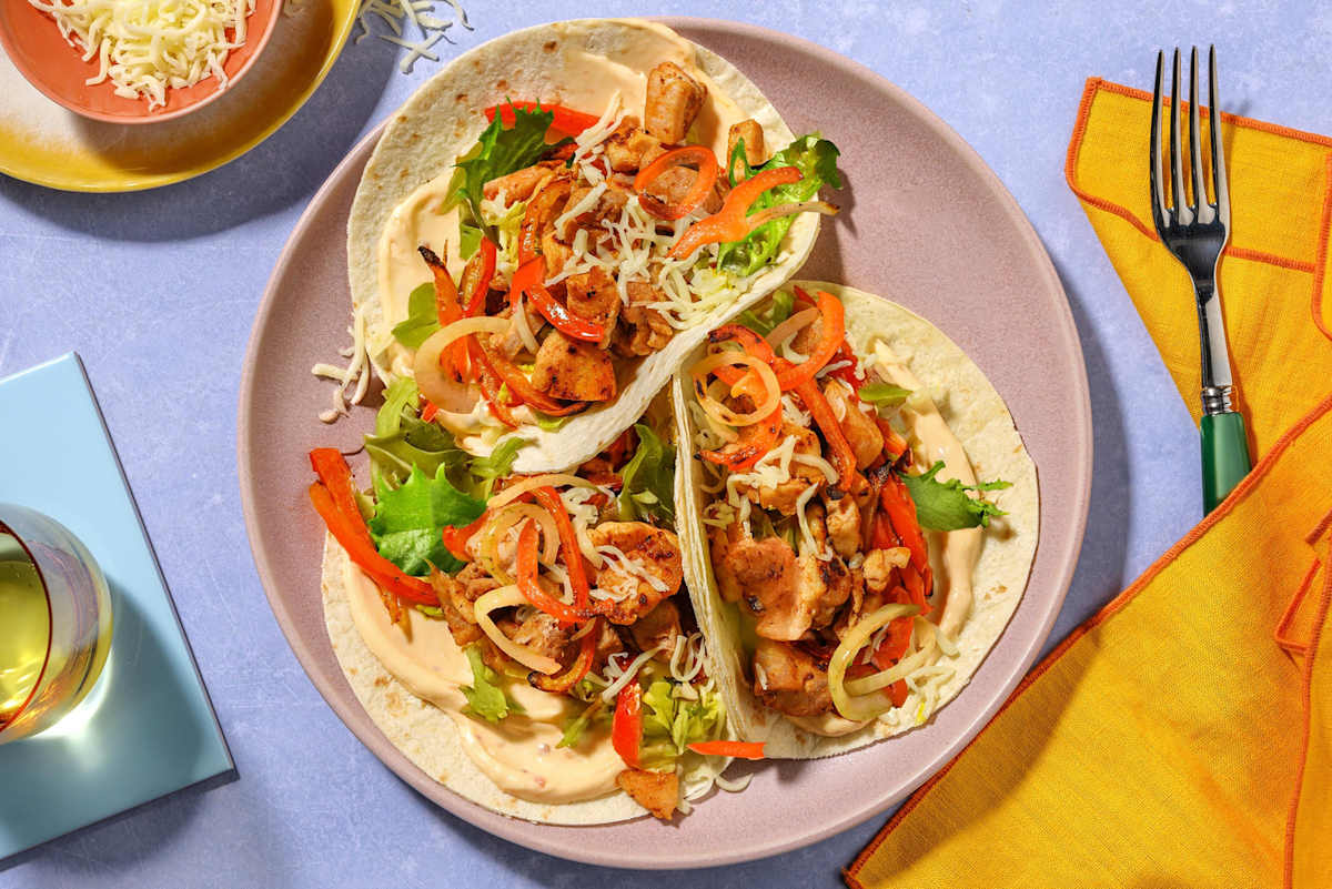 Peri Peri Double Chicken Fajita Style Tacos 