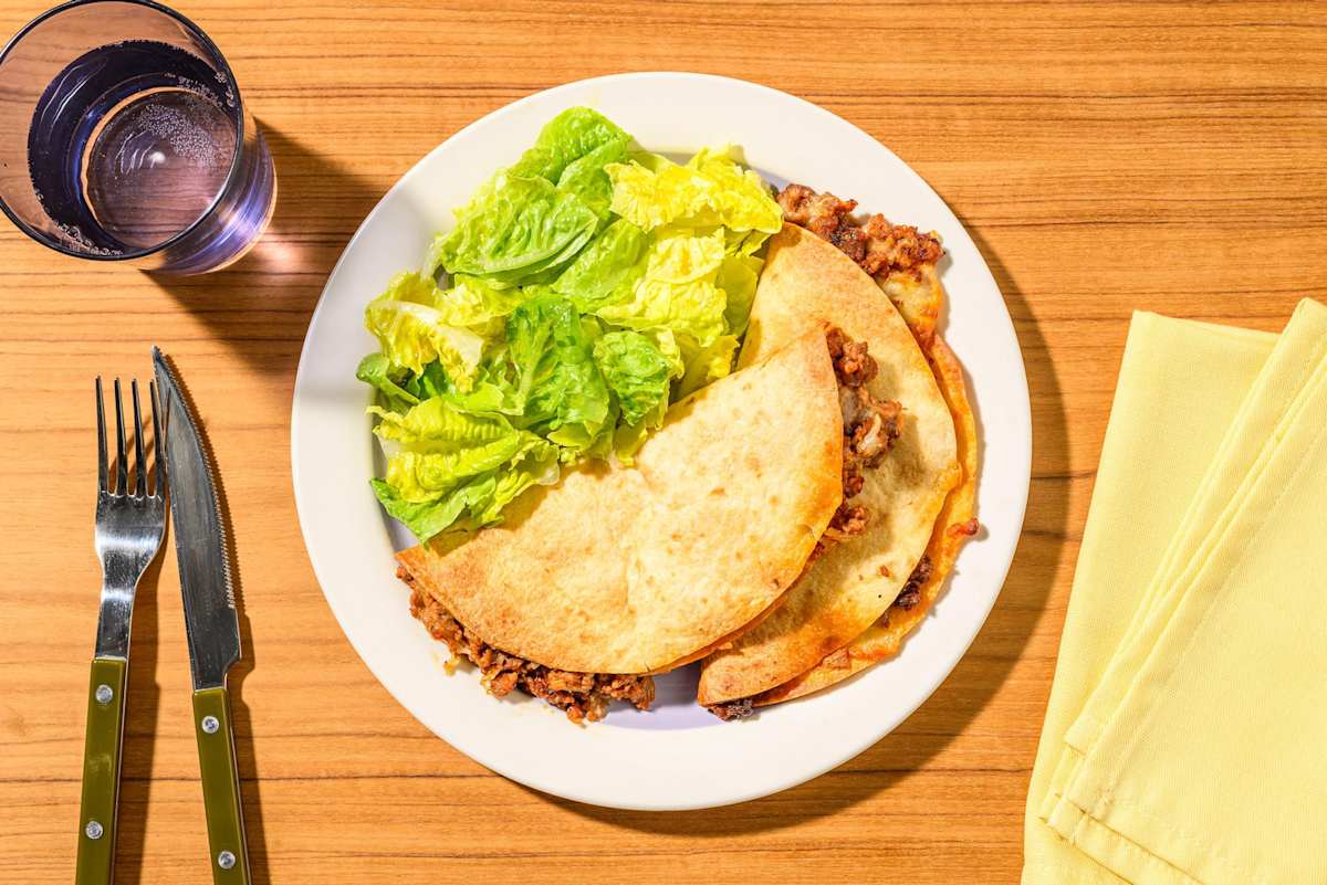 BBQ Beef and Chorizo Quesadillas Rapidas