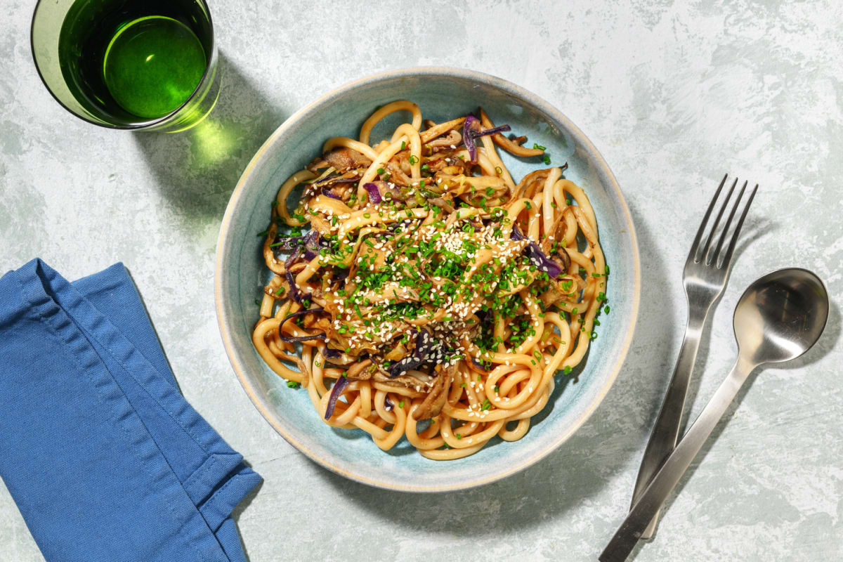 Noodles saporiti ai funghi e spezie