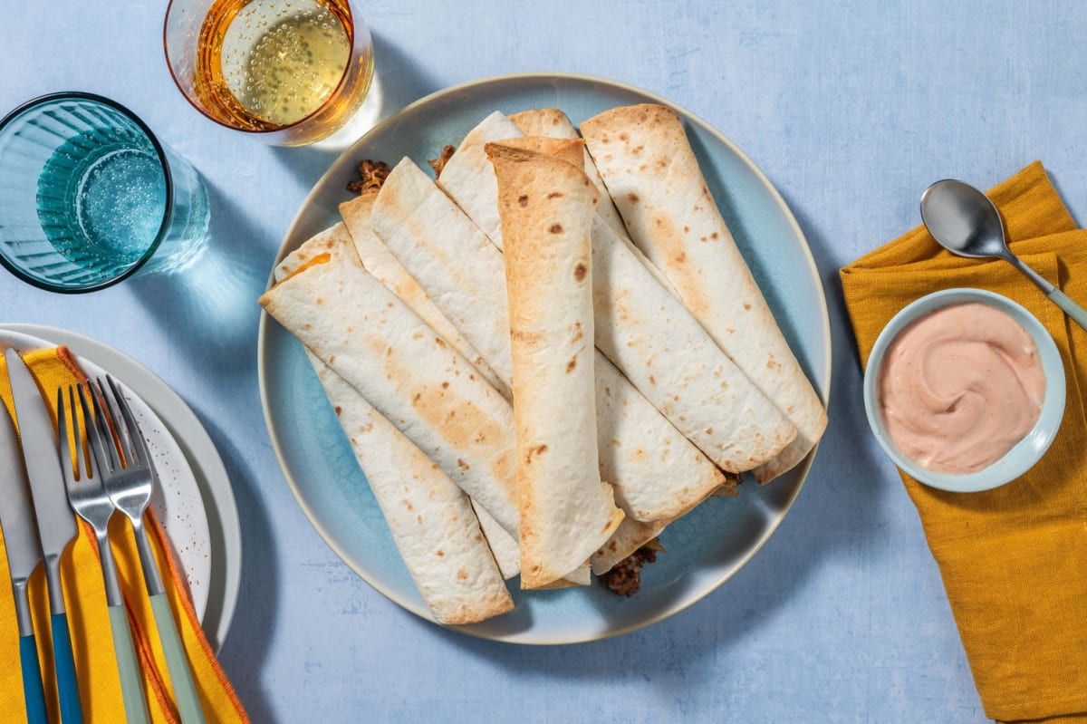 Cheeseburger Beef Taquitos