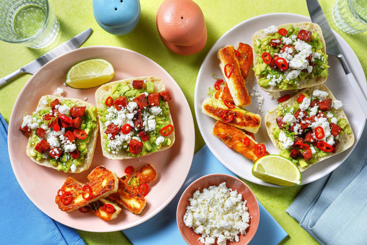 Cheesy Chorizo Loaded Avocado Toast