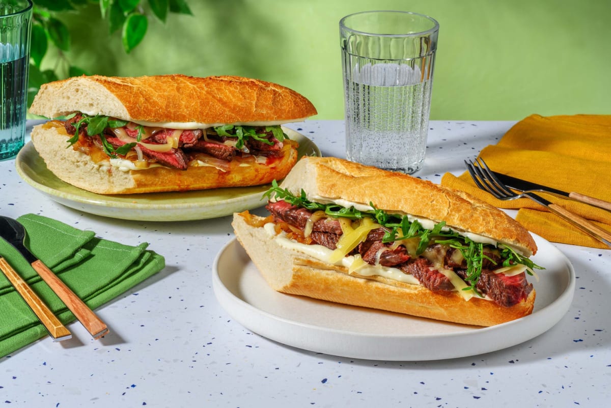 21 Day Aged Rump Steak & Caramelised Onion Baguette Recipe HelloFresh