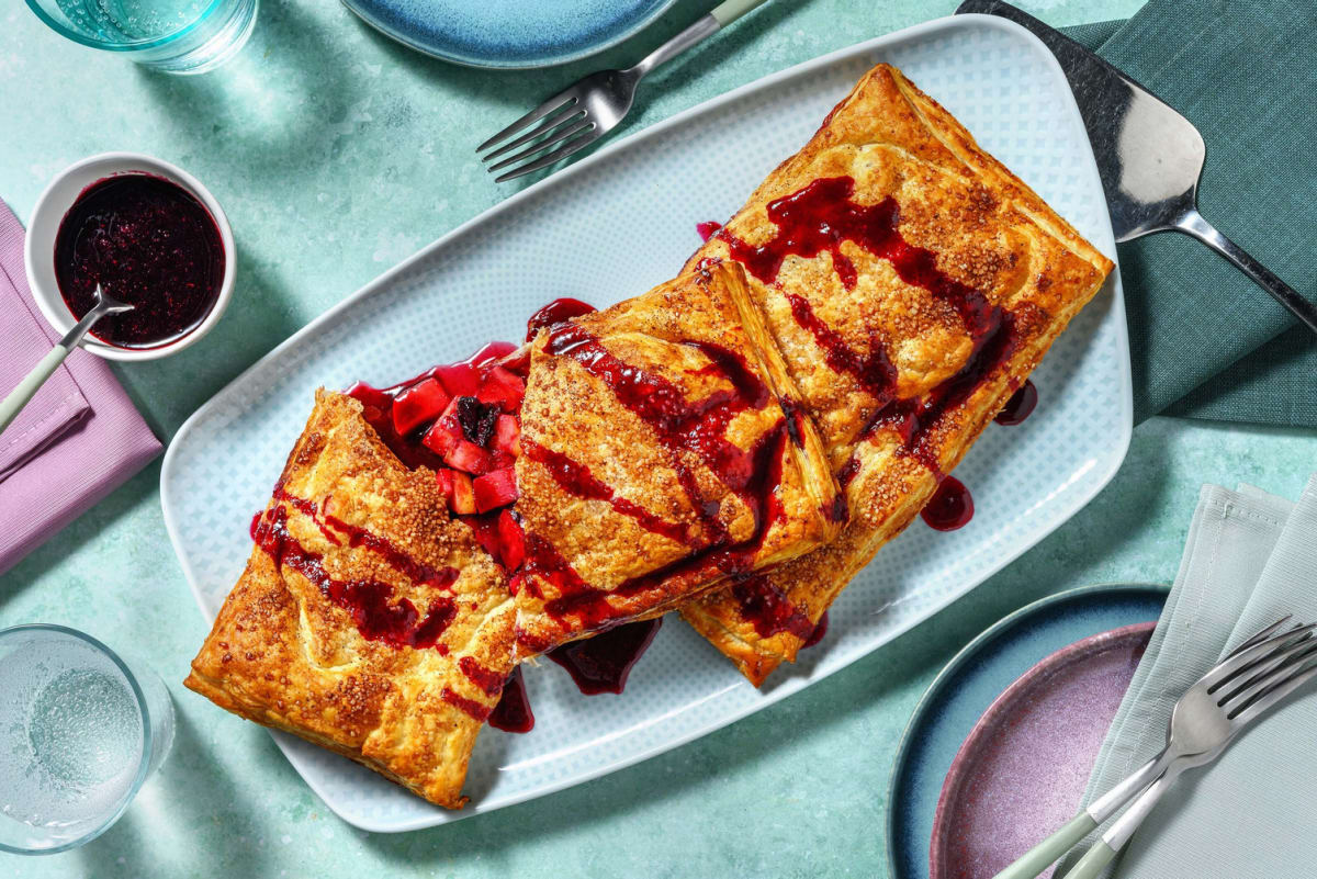 Cinnamon Apple & Blueberry Puffy Pastry Pies