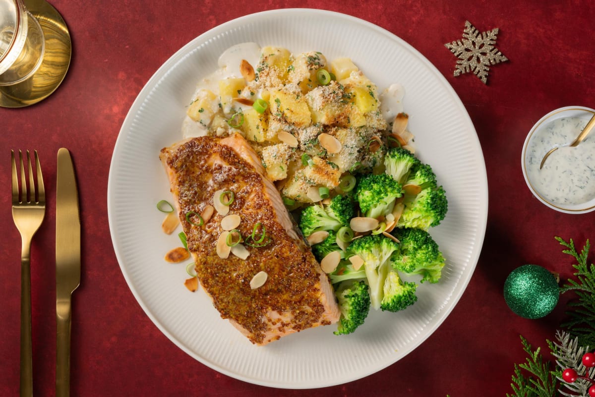 Zartes Lachsfilet mit Senf-Marinade