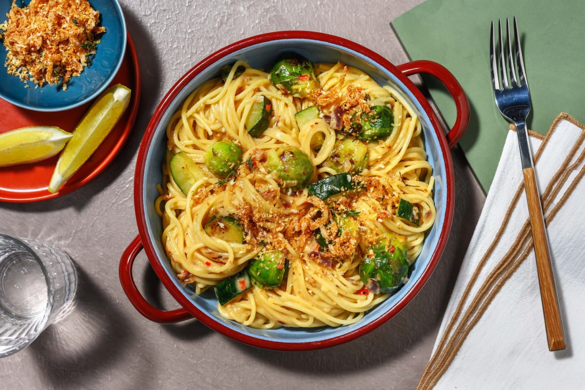 Spaghetti al limone met panko