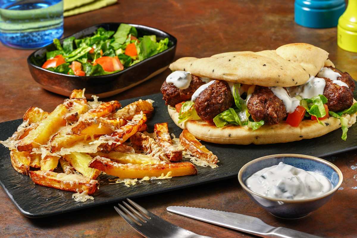Greek Style Kofta mit Zaziki & Hirtenkäse