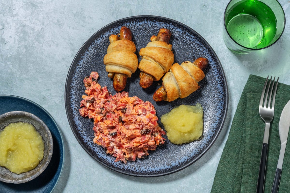 Veggie mini-worstenbroodjes met cheddar