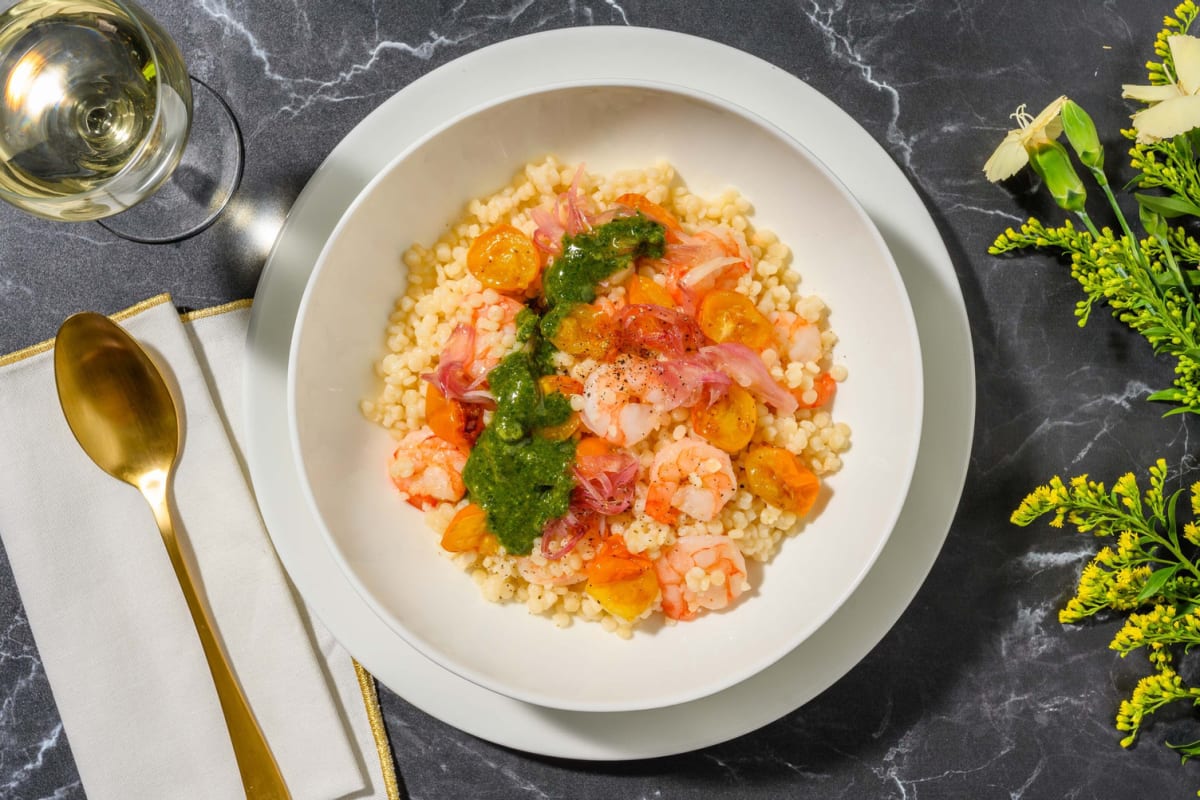Couscous perlato alle mazzancolle e cipolle