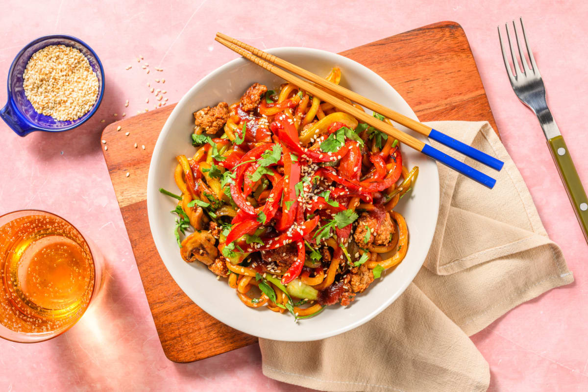 Spicy Sesame Pork Noodles